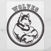 Wolves or Wolf Mascot Custom Flyer