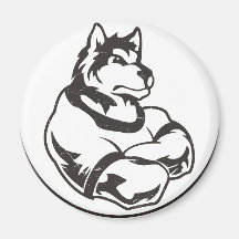Wolves or Wolf Mascot Fridge Magnet