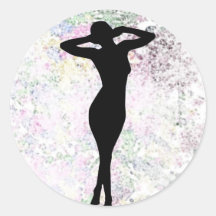 Woman6 WhiteOut Round Sticker