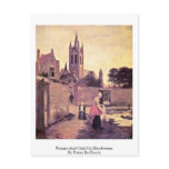 Woman And Child On Bleichwiese By Pieter De Hooch Postcards