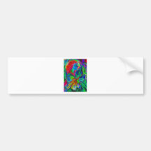 Woman and Flower, Patchwork Bumper Sticker