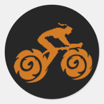 Woman Biker Round Stickers