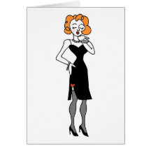 Woman Blows a Kiss Greeting Cards