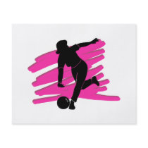 woman bowler bowling silhouette full color flyer