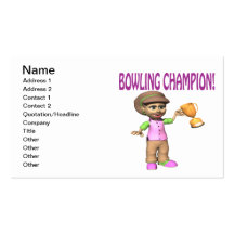 Woman Bowling Champion Business Cards