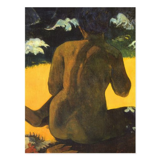 Woman by the Sea, Gauguin, Vintage Impressionism Postcards