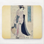 Woman carrying a paper lantern by Ikeda, Eisen Mouse Pads