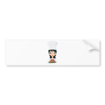 Woman chef Birthday cake Bumper Sticker