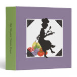 Woman chef silhouette baking cooking recipe binder binders