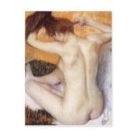 Woman Combing Her Hair in detail postcard
