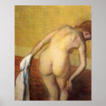 Woman Drying with towel and sponge by Edgar Degas Print