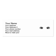 Woman eyes business card
