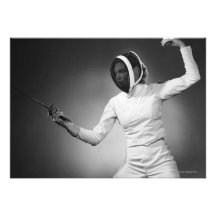 Woman Fencing Custom Invites