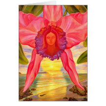 Woman Figure In Orchid - Card Fantasy