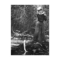 woman fishing postcards