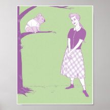 Woman Gazing at Koala Bear 8.5x11 Poster