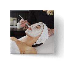 Woman Getting Spa Treatment. Pins