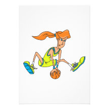 woman girl female basketball player graphic design custom invite