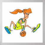 woman girl female basketball player graphic design poster