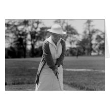 Woman Golfing, Vintage 1910s Card