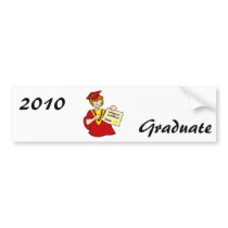 Woman Graduate Red Gown Bumper Stickers
