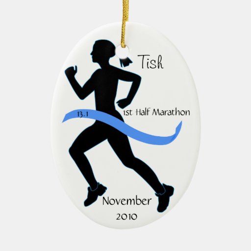 Woman Half Marathon Runner Ornament