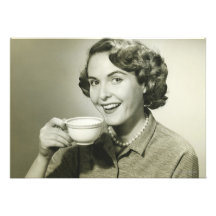 Woman Holding Cups Personalized Announcement