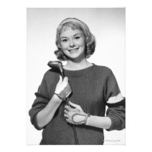 Woman Holding Golf Club Custom Invitations