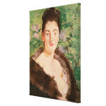 Woman in a fur coat gallery wrapped canvas
