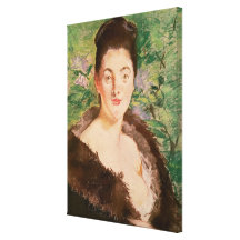 Woman in a fur coat gallery wrapped canvas