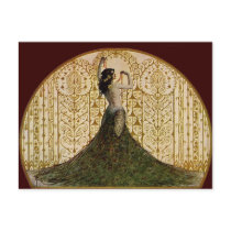 Woman in a Peacock Skirt Post Card