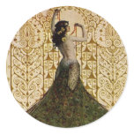 Woman in a Peacock Skirt Stickers