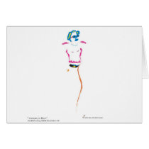 Woman in Blue Greeting Card