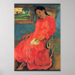 Woman In Red Dress By Paul Gauguin (Best Quality) Print