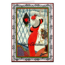 Woman in Red Greeting Cards