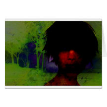 Woman in the Dark woods Greeting Card