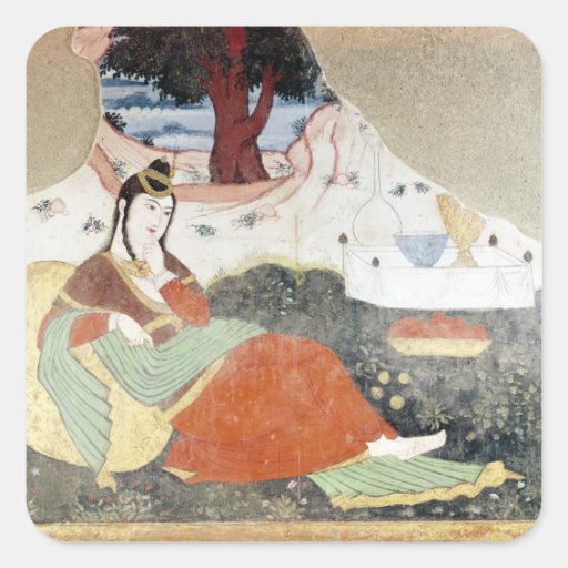 Woman in the Garden of Shah Abbas I Stickers