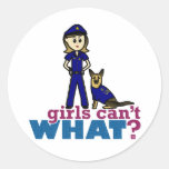 Woman K-9 Police Officer Sticker