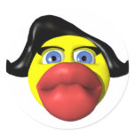 Woman kissing yellow smiley round sticker
