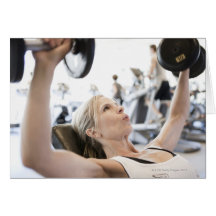 Woman Lifting Weights Card