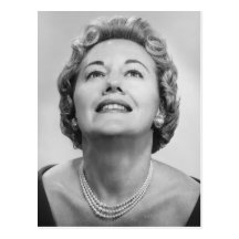 Woman Looking Up Post Card
