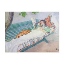 Woman Lying on a Bench, 1913 Postcard