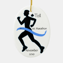 Woman Marathon Runner Ornament
