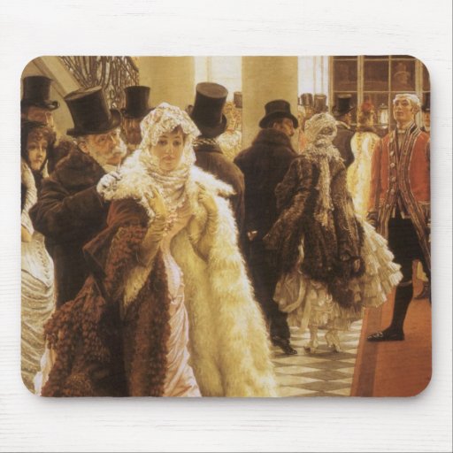 Woman of Fashion by Tissot, Vintage Victorian Art Mousepads