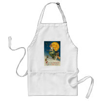 Woman on Broomstick All Halloween Aprons