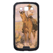 Woman on Horse by Dunton, Vintage Cowgirl Cowboy Samsung Galaxy S3 Covers
