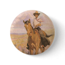 Woman on Horse by William Herbert Dunton Buttons