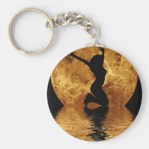 woman on moon keychain