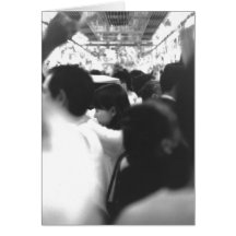 Woman on Subway Greeting Cards