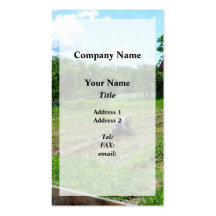 Woman Planting Garden Near Barn Business Cards